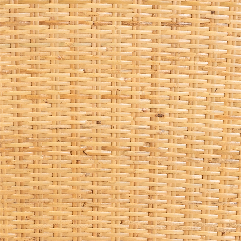 Baxton Studio Monaco Oak Brown Mahogany Wood and Natural Rattan Dining Chair