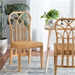 Baxton Studio Monaco Oak Brown Mahogany Wood and Natural Rattan Dining Chair