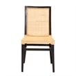 Baxton Studio Lingga Dark Brown Mahogany Wood and Natural Rattan Dining Chair