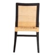 Baxton Studio Lingga Dark Brown Mahogany Wood and Natural Rattan Dining Chair