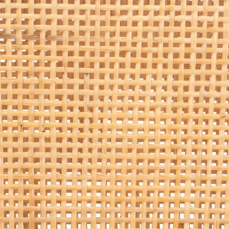 Baxton Studio Lingga Dark Brown Mahogany Wood and Natural Rattan Dining Chair