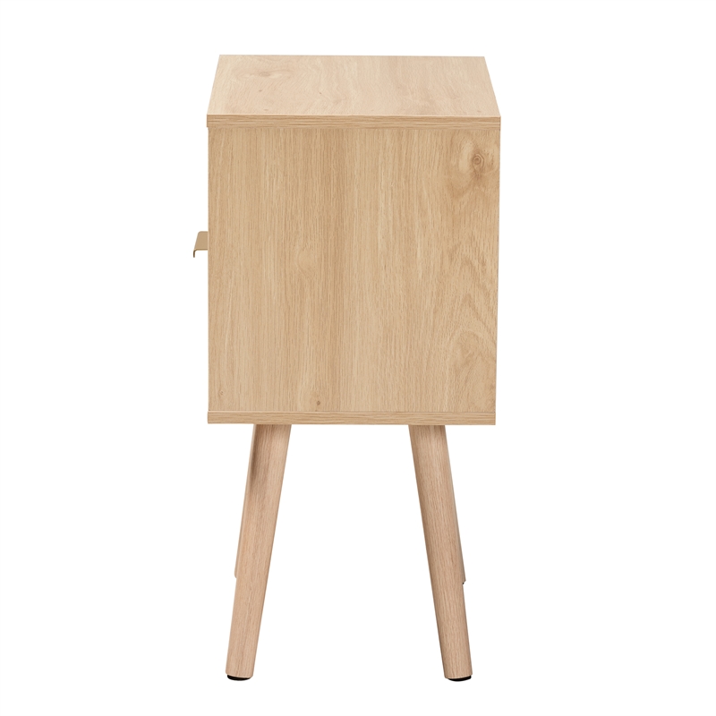 Baxton Studio Emmett Modern Light Brown Finished Wood 1-Drawer End Table