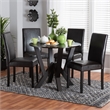 Baxton Studio Rosi Espresso Brown Faux Leather and Wood 5-Piece Dining Set
