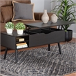 Baxton Studio Roden Two-Tone Black and Brown Wood Coffee Table with Compartment