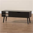Baxton Studio Roden Two-Tone Black and Brown Wood Coffee Table with Compartment