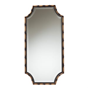 Baxton Studio Lieven Two-Tone Light Brown and Black Metal Accent Wall Mirror