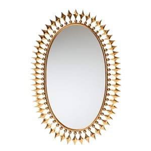 Baxton Studio Rogier Antique Goldleaf Metal Accent Wall Mirror