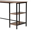 Baxton Studio Lydia Brown Wood and Black Metal L-Shaped Desk with Shelves