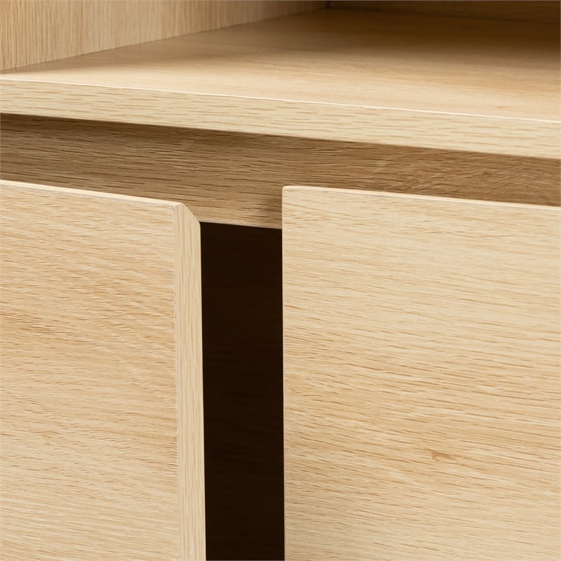 baxton studio danina japandi oak brown finished wood bookshelf