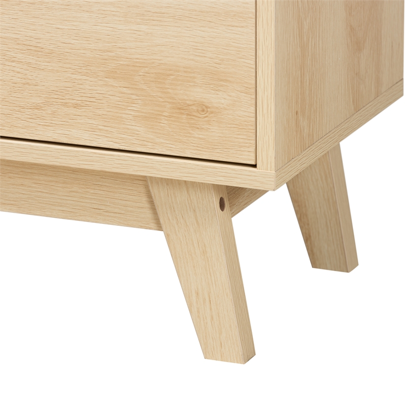 baxton studio danina japandi oak brown finished wood bookshelf