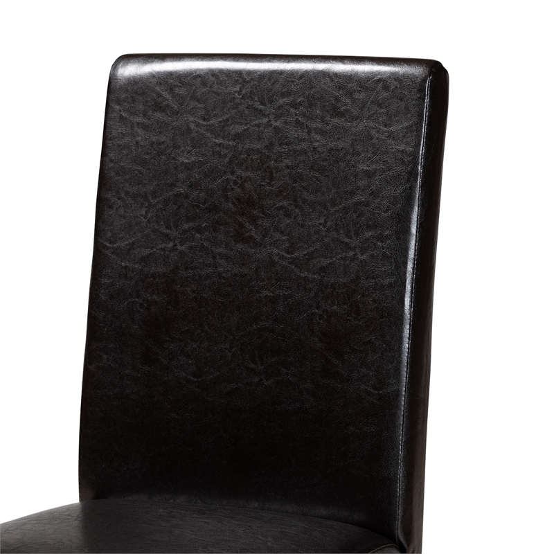 Baxton Studio Asli Espresso Brown Faux Leather and Wood 5-Piece Dining Set