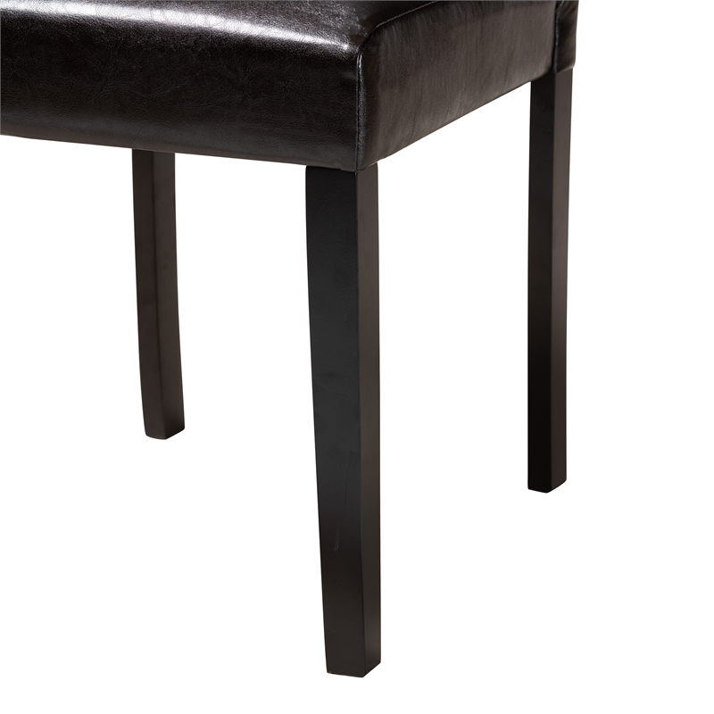 Baxton Studio Asli Espresso Brown Faux Leather and Wood 5-Piece Dining Set