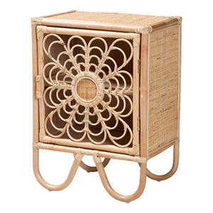 Baxton Studio Acelin Modern Bohemian Natural Brown Rattan Nightstand