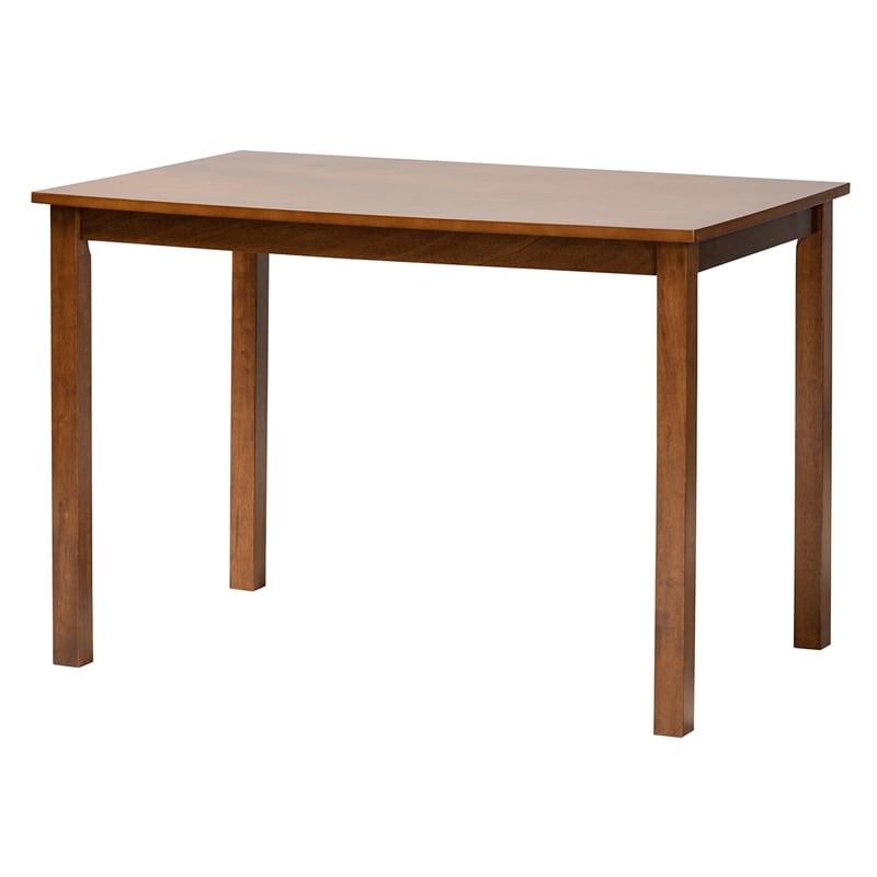 Baxton Studio Genesis Gray Fabric and Walnut Brown Wood 5-Piece Dining Set