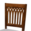 Baxton Studio Genesis Gray Fabric and Walnut Brown Wood 5-Piece Dining Set