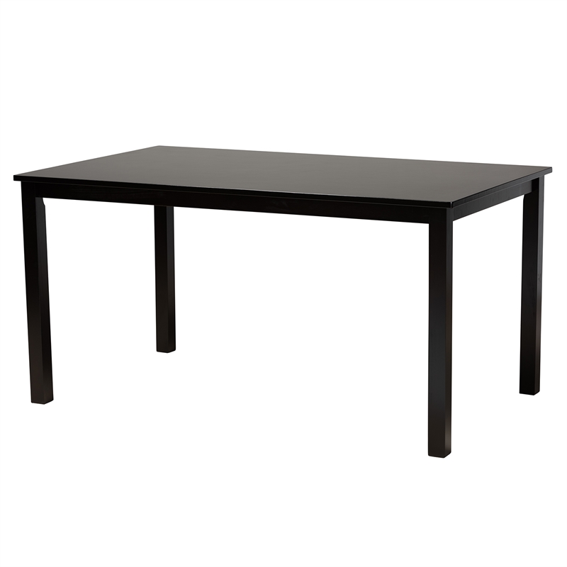 Baxton Studio Genesis Beige Fabric and Dark Brown Wood 7-Piece Dining Set