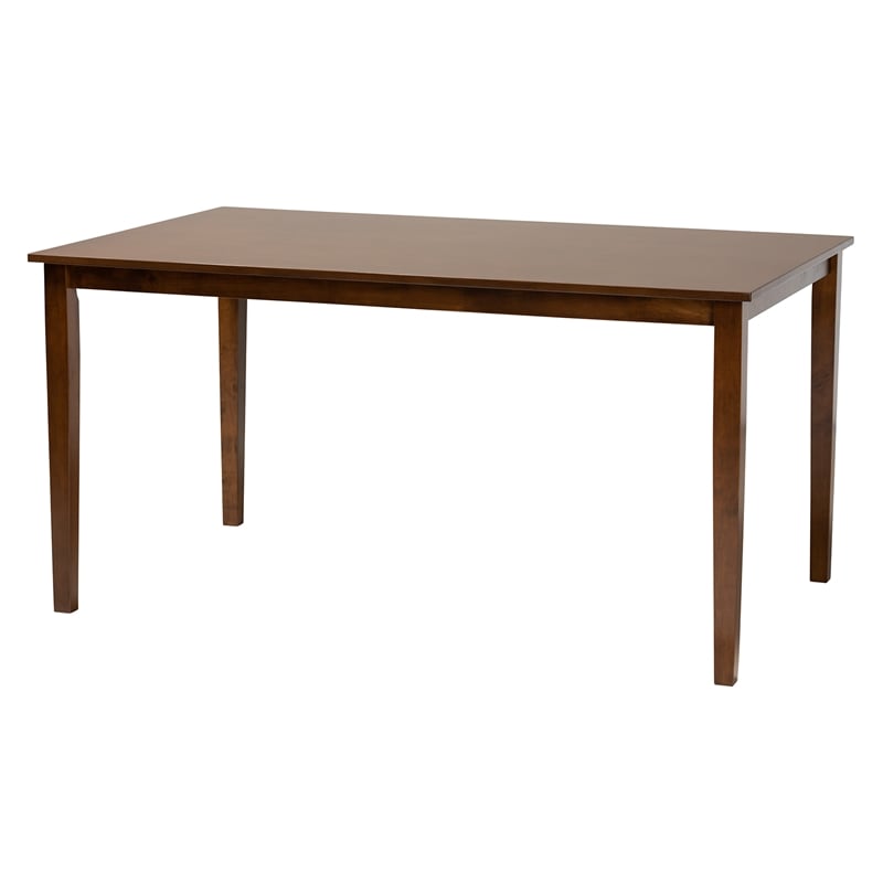 Baxton Studio Abigail Gray Fabric and Walnut Brown Wood 7-Piece Dining Set