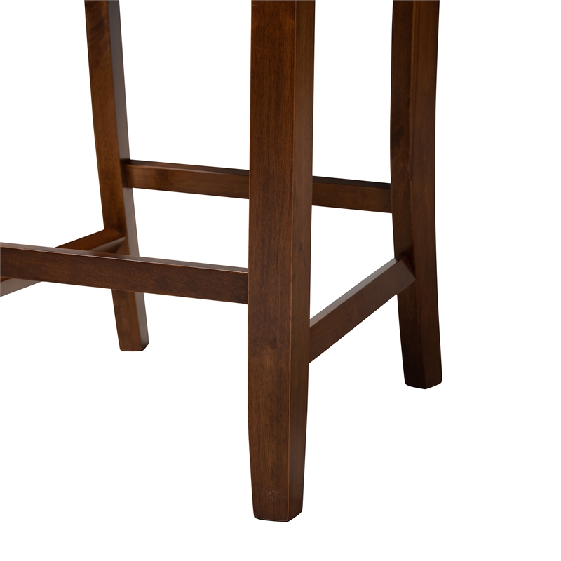 Baxton Studio Abigail Gray Fabric and Walnut Brown Wood 5-Piece Pub Set