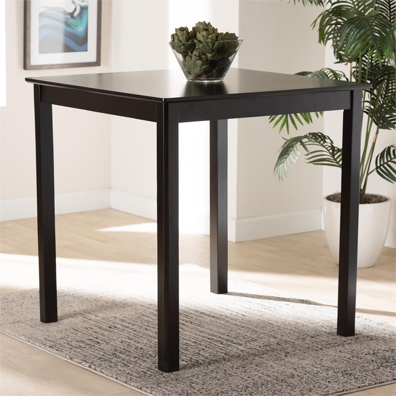 Baxton Studio Lenoir Espresso Brown Finished Wood Counter Height Pub Table