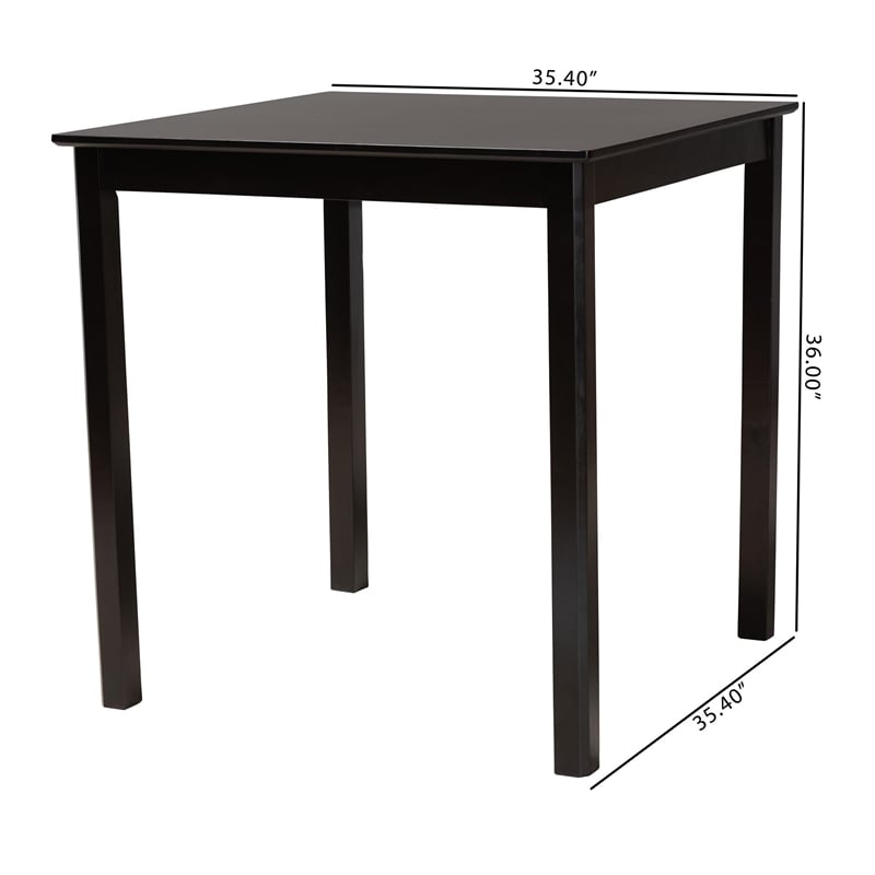 Baxton Studio Lenoir Espresso Brown Finished Wood Counter Height Pub Table