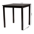 Baxton Studio Lenoir Espresso Brown Finished Wood Counter Height Pub Table