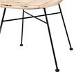 Baxton Studio Manhattan Natural Brown Rattan and Black Metal Dining Chair