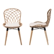 Baxton Studio Sabelle Brown Teak Wood and Greywashed Rattan Dining Chair