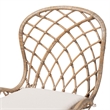 Baxton Studio Sabelle Brown Teak Wood and Greywashed Rattan Dining Chair