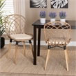 Baxton Studio Sabelle Brown Teak Wood and Greywashed Rattan Dining Chair