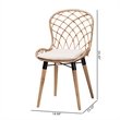 Baxton Studio Sabelle Brown Teak Wood and Greywashed Rattan Dining Chair
