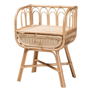 Baxton Studio Panchali Modern Bohemian Natural Brown Rattan Nightstand
