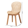 Baxton Studio Sabelle Japandi Natural Brown Mahogany and Rattan Dining Chair