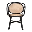 Baxton Studio Palesa Two-Tone Black and Brown Rattan Dining Chair