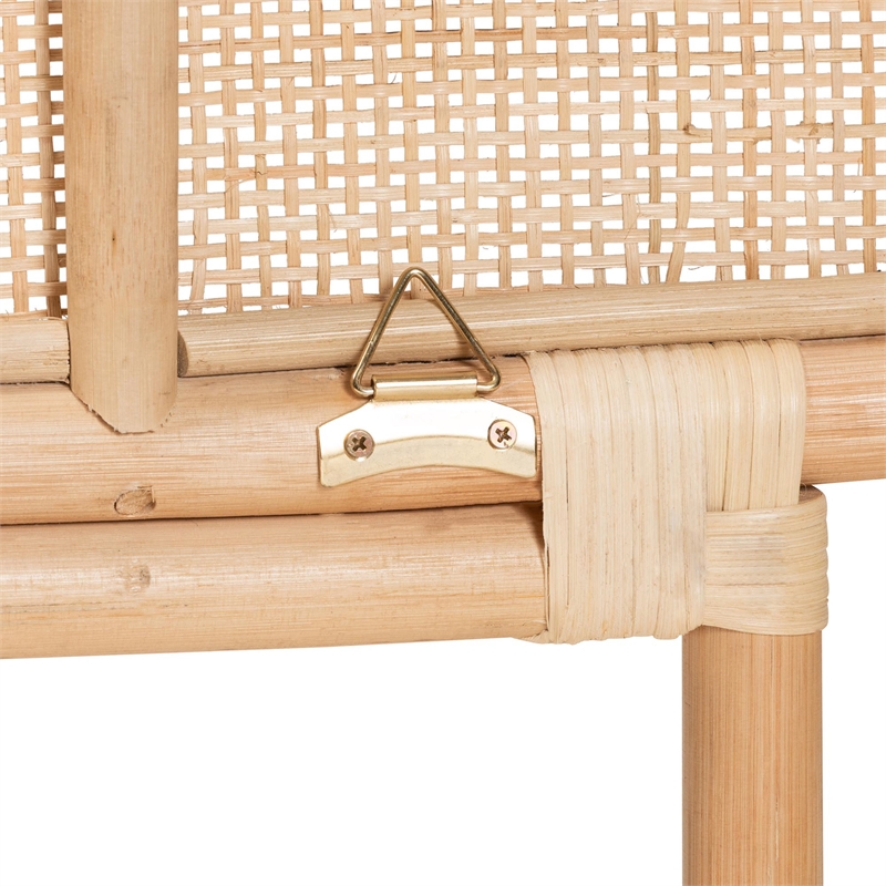 Baxton Studio Reegan Natural Brown Rattan Queen Size Standalone Headboard