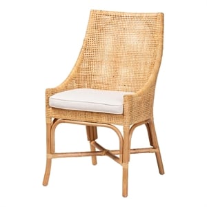 Baxton Studio Bella Modern Bohemian Natural Brown Rattan Dining Chair