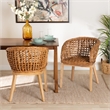 Baxton Studio Mario Natural Brown Finished Teak Wood and Rattan Dining Chair