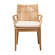 Baxton Studio Storsel Natural Brown Finished Teak Wood and Rattan Dining Chair