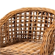Baxton Studio Mario Natural Brown Finished Teak Wood and Rattan Counter Stool