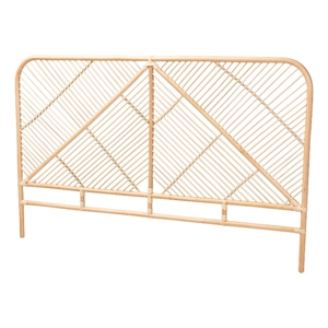 Baxton Studio Walid Natural Brown Rattan Queen Size Standalone Headboard