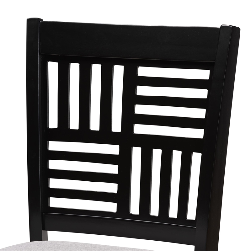 Baxton Studio Deanna Grey Fabric and Dark Brown Wood 5-Piece Pub Set