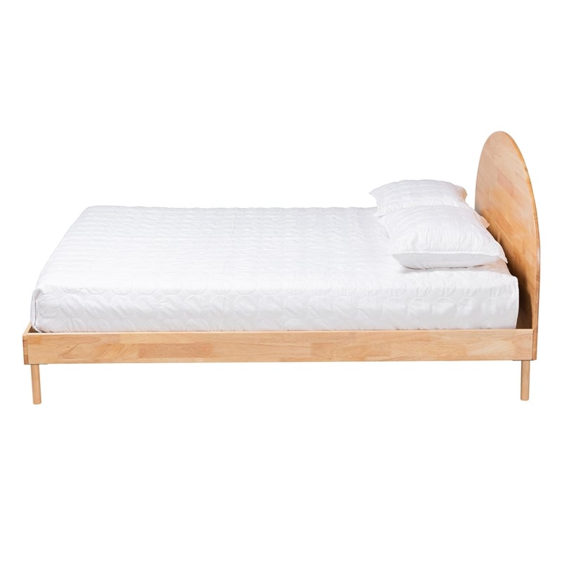 Baxton Studio Denton Natural Brown Finished Wood Queen Size Platform Bed