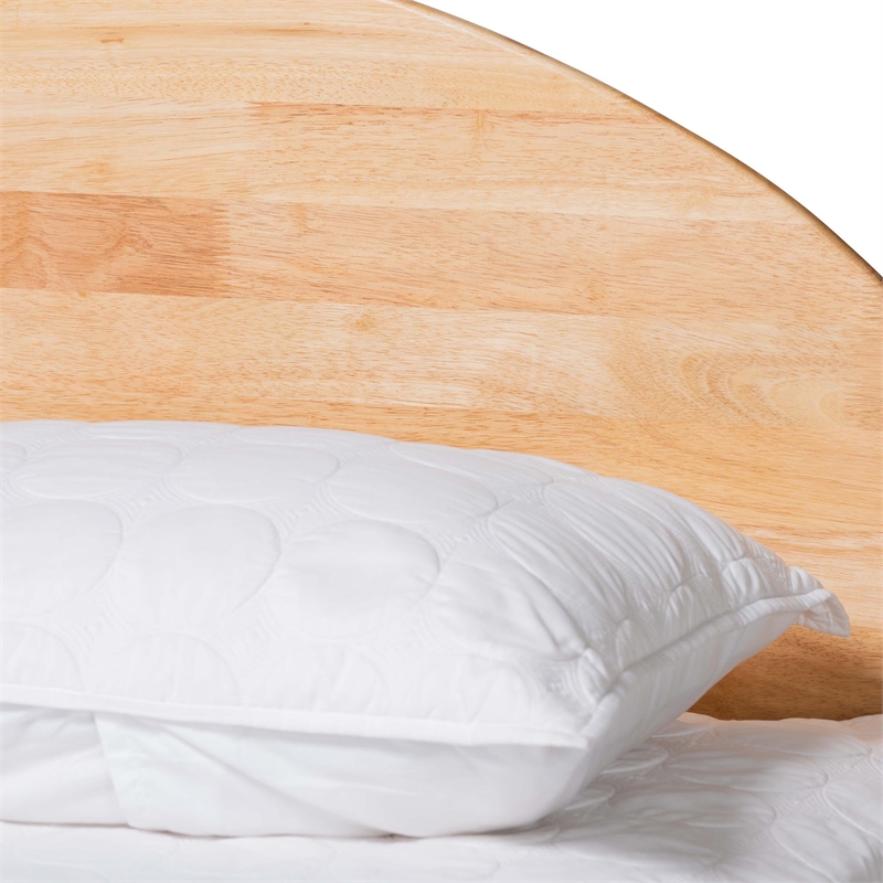 Baxton Studio Denton Natural Brown Finished Wood Queen Size Platform Bed