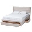 Baxton Studio Braylon Beige Fabric and Brown Wood Full Storage Platform Bed