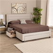 Baxton Studio Braylon Beige Fabric and Brown Wood Full Storage Platform Bed