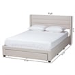 Baxton Studio Braylon Beige Fabric and Brown Wood Full Storage Platform Bed