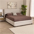 Baxton Studio Braylon Beige Fabric and Brown Wood Full Storage Platform Bed