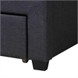 Baxton Studio Braylon Gray Fabric and Brown Wood Full Size Storage Platform Bed
