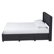Baxton Studio Braylon Gray Fabric and Brown Wood Queen Storage Platform Bed