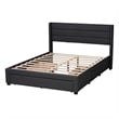 Baxton Studio Braylon Gray Fabric and Brown Wood Queen Storage Platform Bed