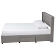 Baxton Studio Braylon Gray Fabric and Brown Wood Queen Storage Platform Bed